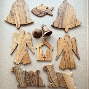 Olive Wood Christmas Ornaments